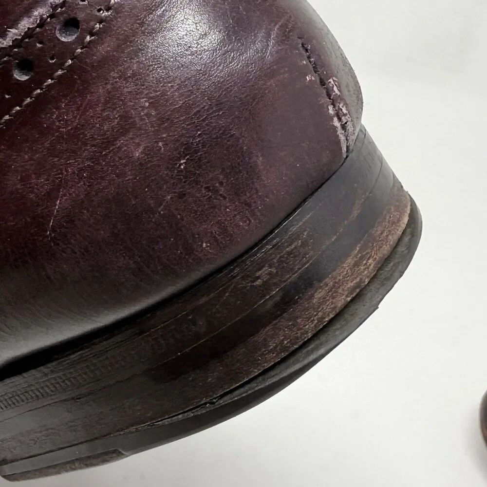 Alden 908 Medallion Perforated Tip Oxfords Shoes Mens 11.5 D / B Burgundy FLAWS